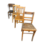 4 vintage mismatched coffee bistro chairs