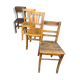 Set de 4 chaises bistrot café dépareillées vintage