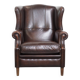 Very beautiful wing chair made of cowhide leather in English style