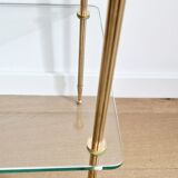 Glass and brass side table 70s