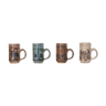 Set of 4 vintage mid century brutalist tea mugs by David Sharp