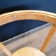 Round wooden coffee table, glass top, Czech, 50s, Kozeelka & Kropacek