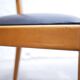 Series of 4 vintage chairs in wood and skaï