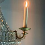 Beaded bag chandelier, six lights, circa 1800