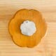 Vintage box in varnished wooden flower lid