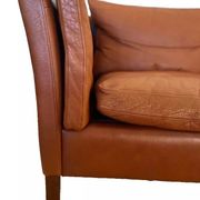 Vintage danish mid century  cognac leather 2 seater stouby sofa