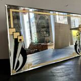 Hand-painted Art Deco beveled mirror - 1930