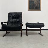 2 "Siesta" armchairs with their ottomans by Ingmar Relling, circa 1970