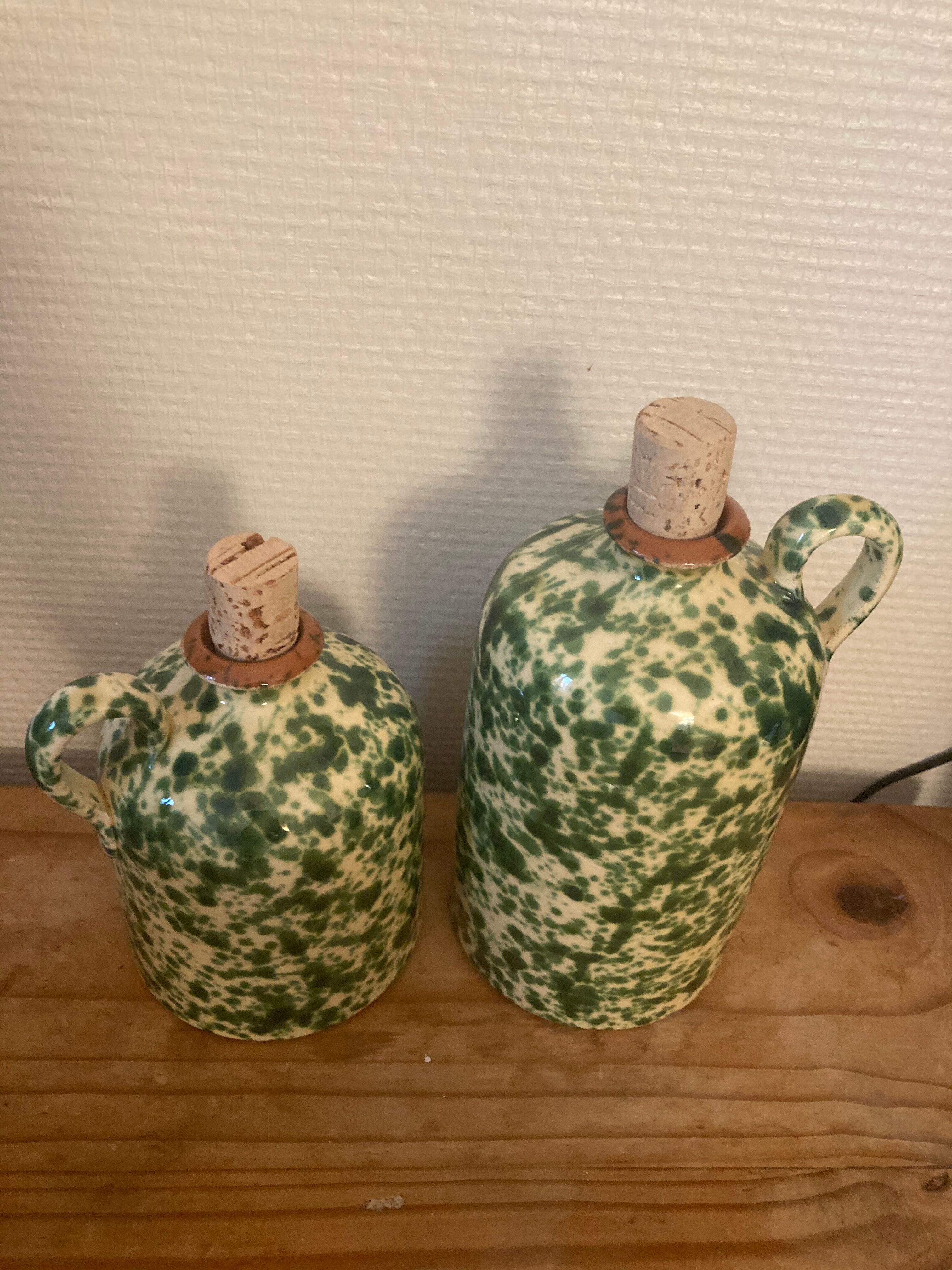 2 Speckled sandstone jars