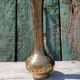 Large gilded and engraved brass vase