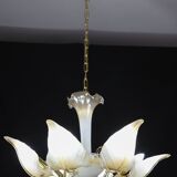 Exceptional Vintage 6-Light Gold Murano Glass Chandelier