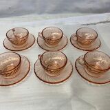 Ensemble de 6 tasses en verre rose