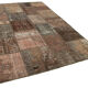 Handwoven oriental vintage 198 cm x 302 cm brown patchwork carpet