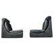 Pair of two black leather modular sofa chairs by Walter Knoll, Germany, 1970s