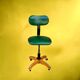 Polster office chair Gleich Klöber in green faux leather, wood and metal – mid-century