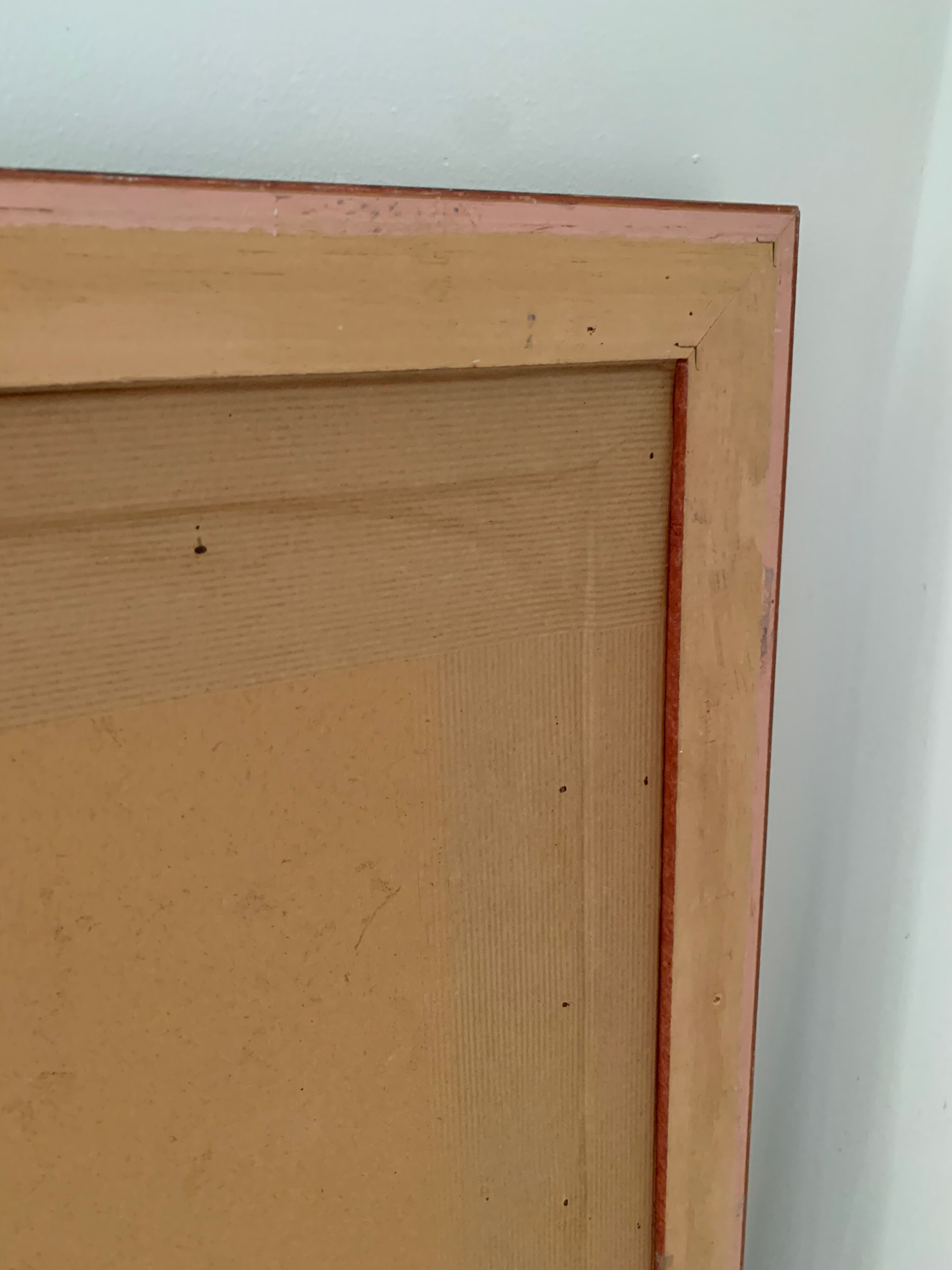 Miroir rectangle ancien lours bois sculpté peint patiné
