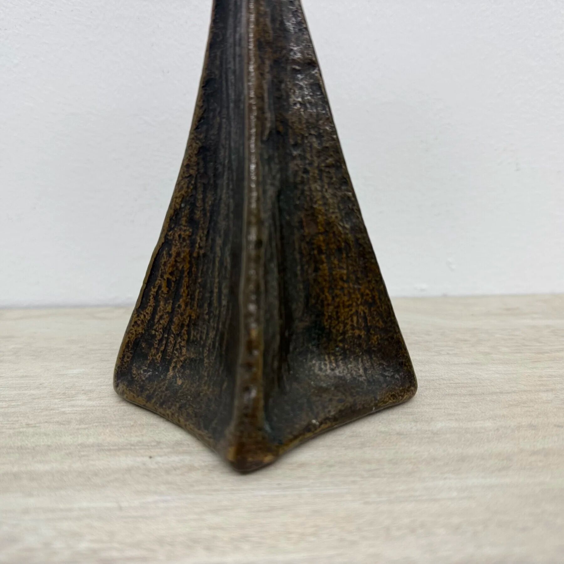 Brutalist bronze candle stick, 1970s