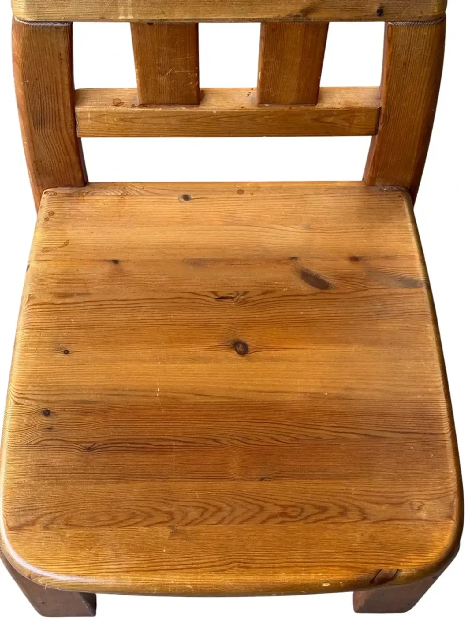 Vintage dining chairs brutality in solid pine 1/5 by wasa möbler
