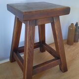 Solid oak wood stool
