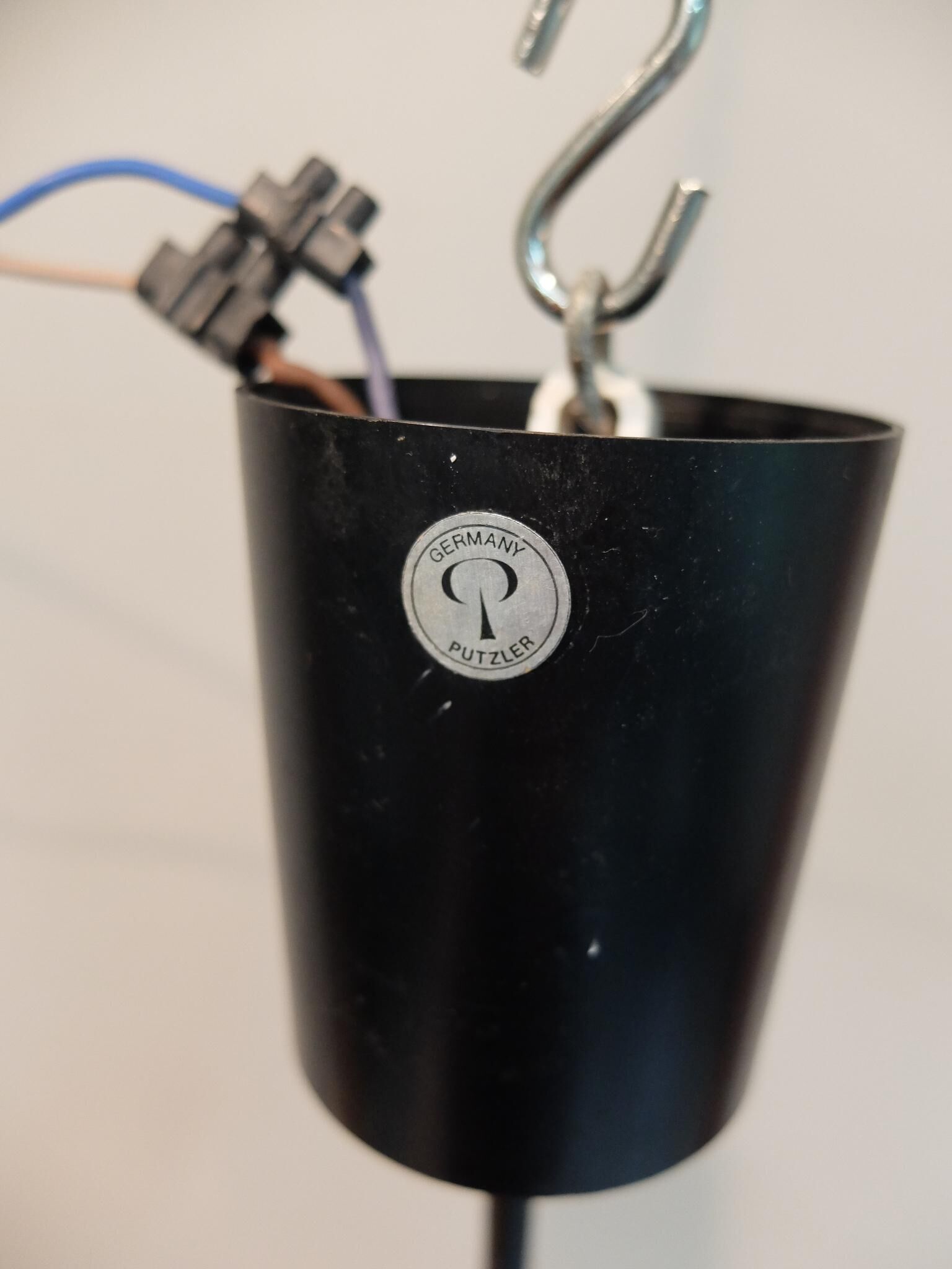 Suspended signed red glass Putzler