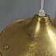 Belle lampe suspendue ancienne en laiton et verre blanc laiteux. Allemagne, années 1950.