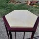 Vintage 70s marble and wood side table Italian design