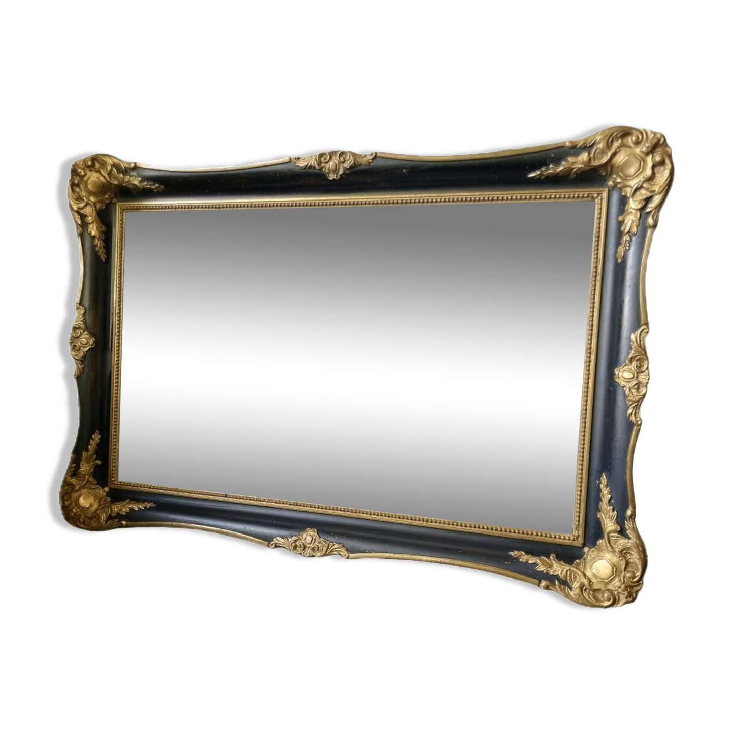 Antique frame Black & gilded borders on wood 51 x 35.5 cm