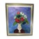 Oil painting on wood panel still life vase bouquet of flowers signed