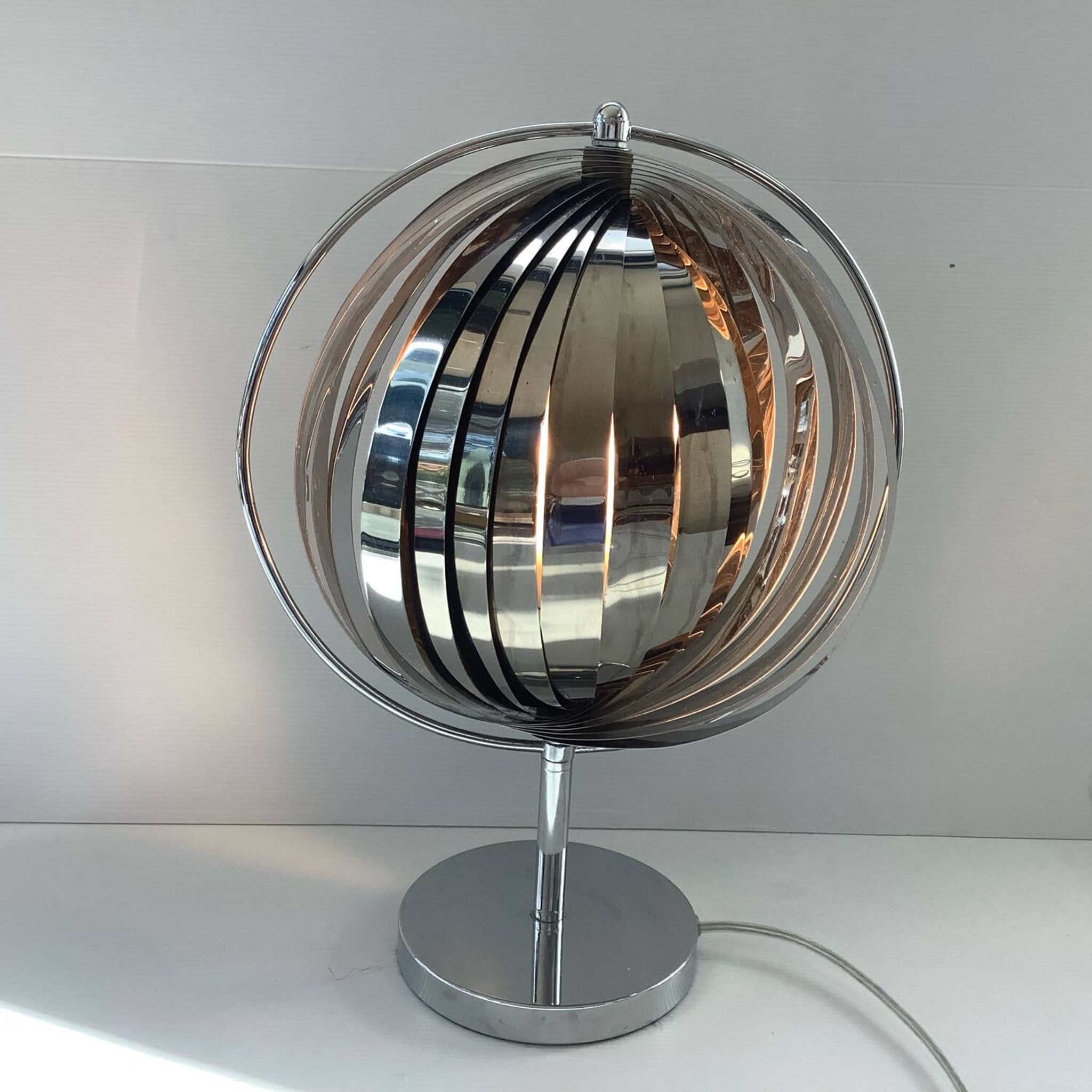 Moon Kare Designer Lamp 80’s Chrome Vintage Inspiration Vernon Panton