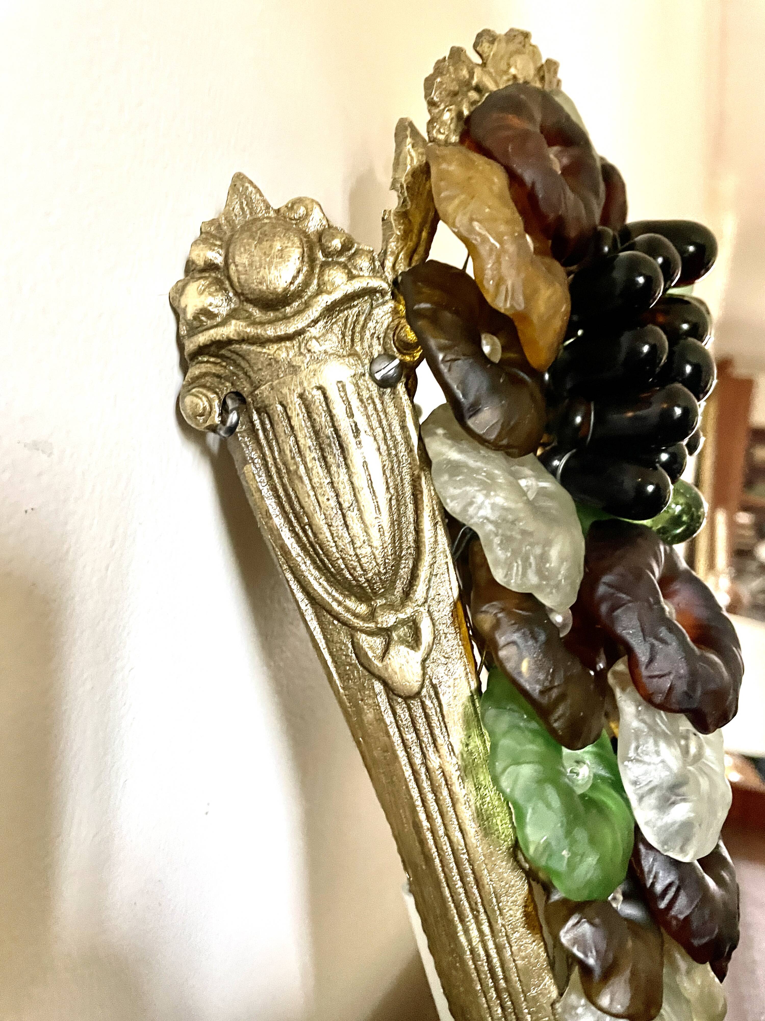 Art Nouveau wall light, Murano glass 1900