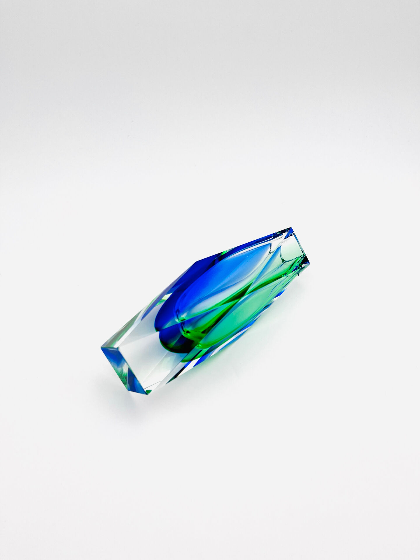 Vase Alessandro Mandruzzato - Murano - Sommerso - Blue & Green - 1960