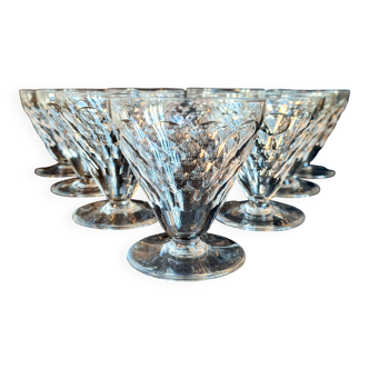Set of 6 cut crystal glasses, Baccarat Brindisi model.
