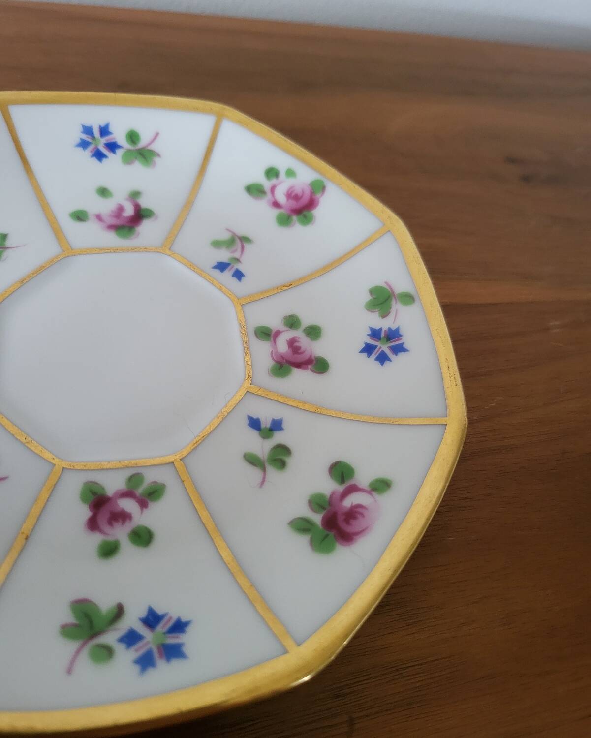 Limoges Porcelain Cup with Decor of Barbel Fish and Roses