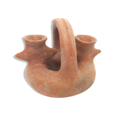 Brutalist terracotta candlestick