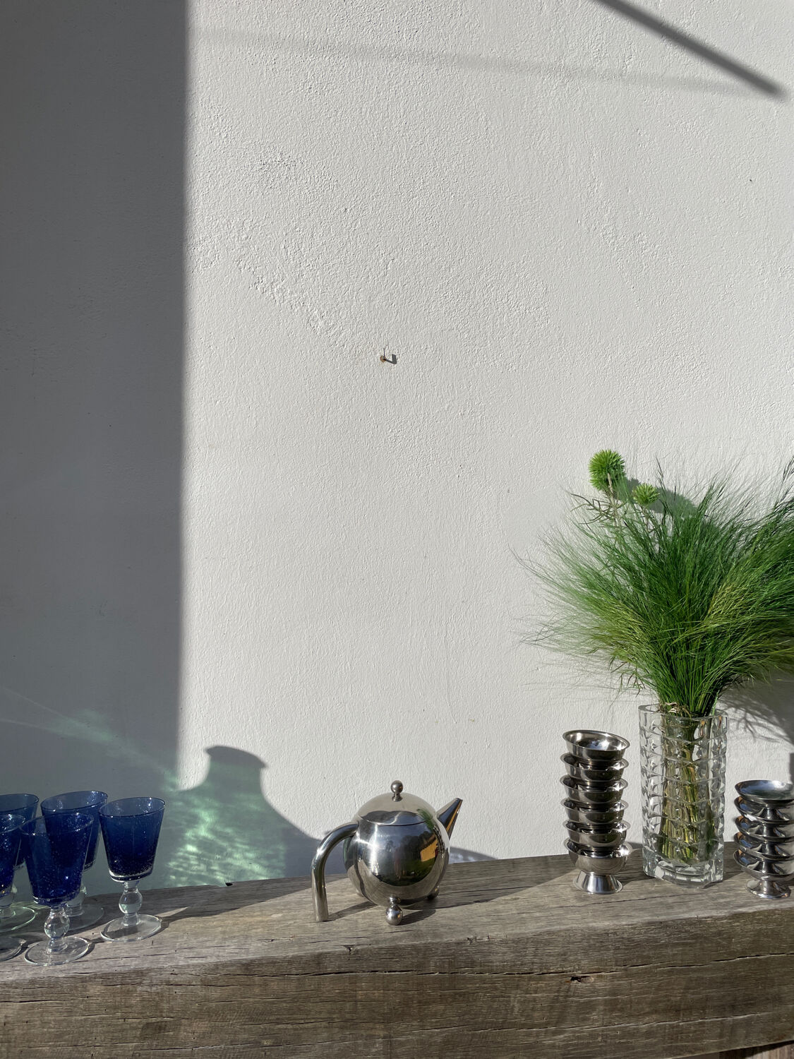 1960s Atomic Stainless Steel Teapot