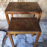 Pair of studded nesting tables and 1930