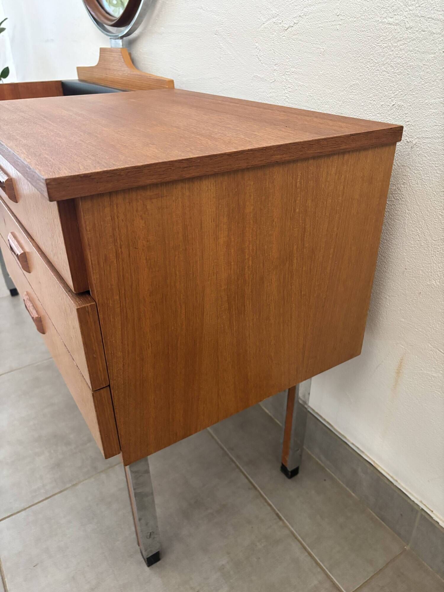 Coiffeuse scandinave vintage en teck, années 60