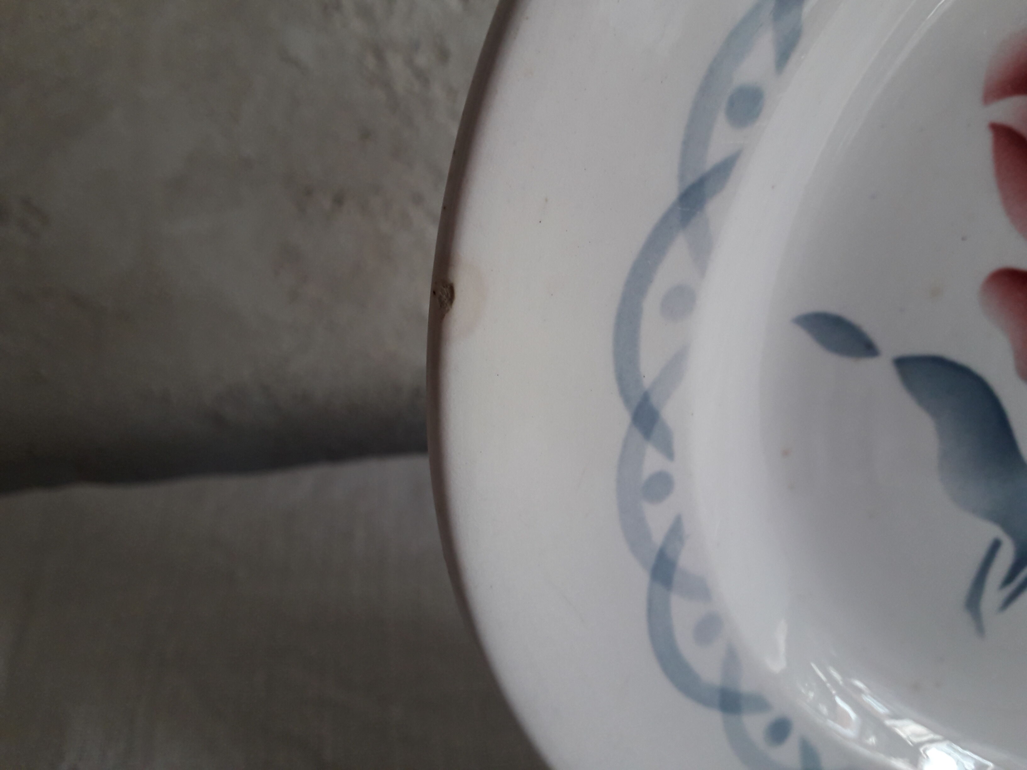 Set of two flat plates and two dessert plates Sarreguemines cannes model