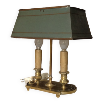 Old bronze hot water bottle lamp, early 20th century