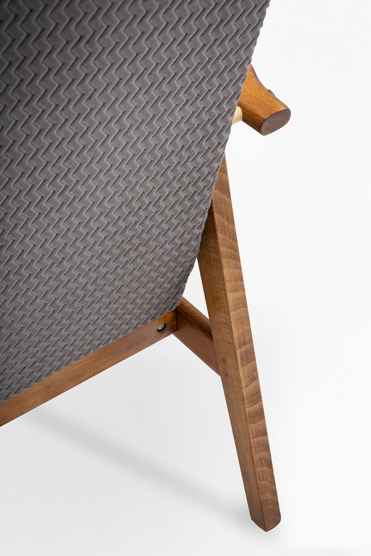Śnieżka armchair from the 1970s./ gray patterned velor