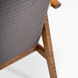 Śnieżka armchair from the 1970s./ gray patterned velor