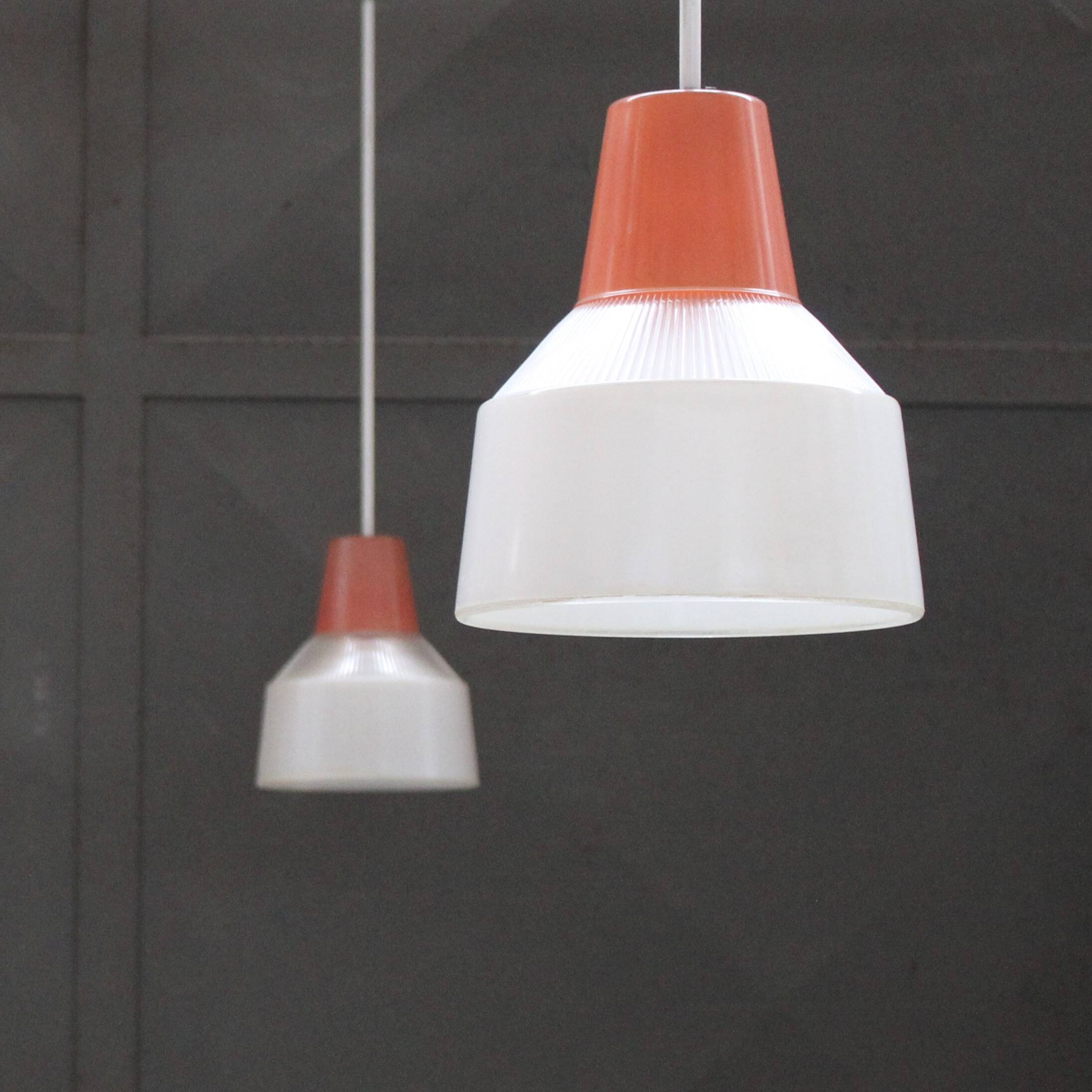 Vintage prismopal workshop pendant lights