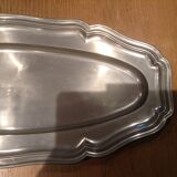 Flat oval pewter