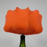 Wine bottle table lamp with fabric shade, 1970s