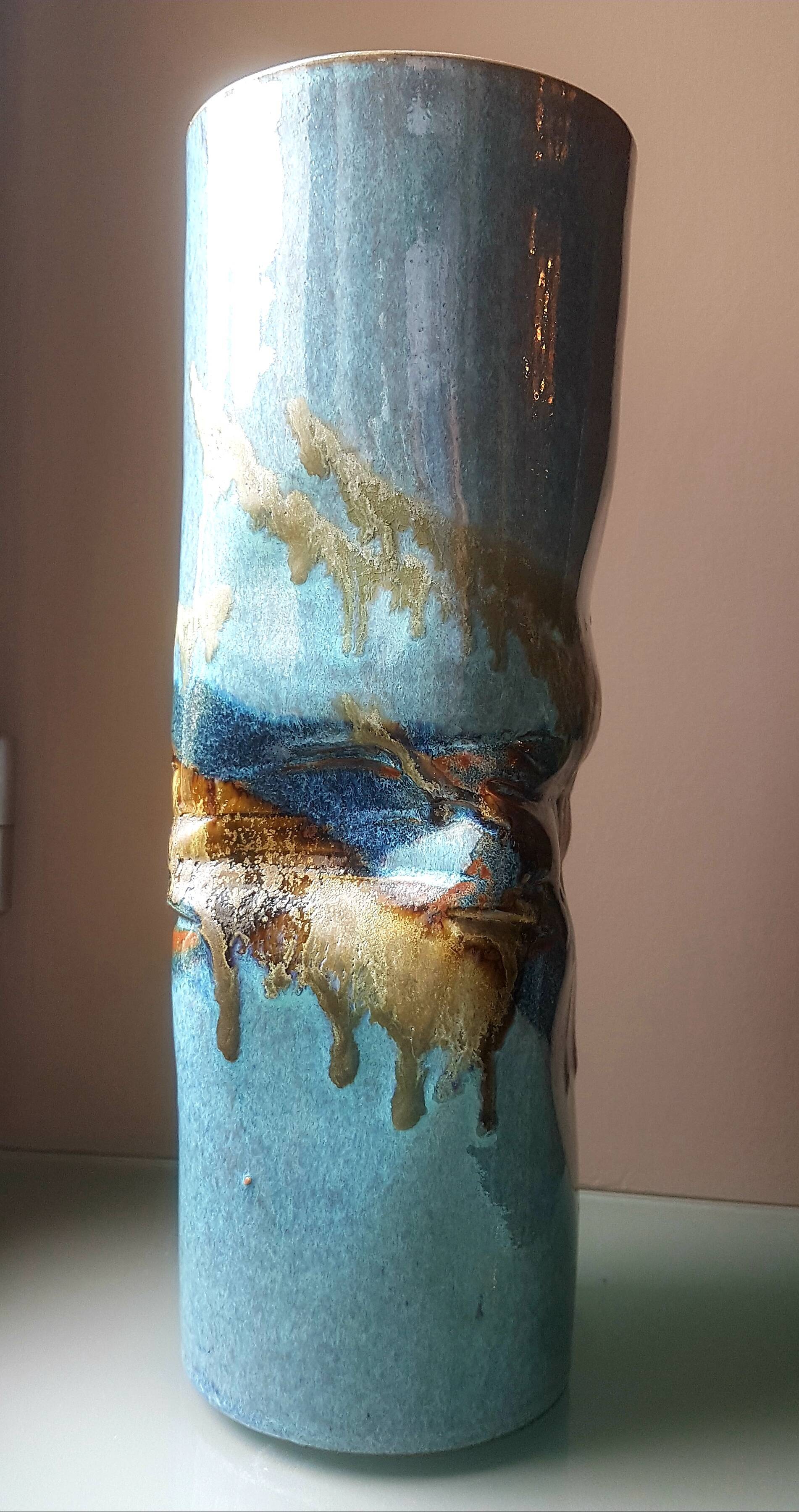 Vintage sandstone vase 60s 70s