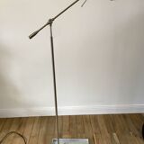 Lampadaire en alu brossé pivotant années 70