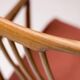 Set of six carved walnut dining chairs, Italy, 1955