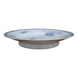 Royat Sarreguemines footed plate with blue decor