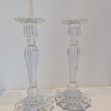 Bohemian crystal torch candle holders