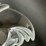 Large Art Deco crystal glass basket or catchall